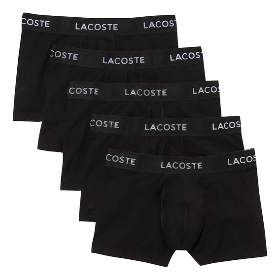 Boxer Hombre Pack 5 Algodón Lacoste Original Comodo Negro