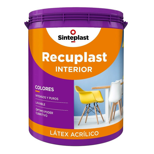 Pintura Latex Recuplast Interior Colores Lavable 4lt Color Mango