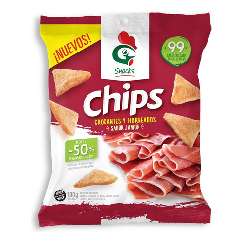 Galletitas Chips Sabor Jamón Chips Gallo Snacks x 100g