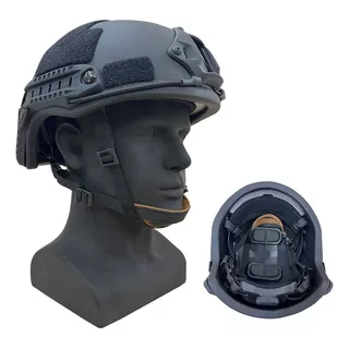 Casco Uhmwpe Militar Balístico Fast Nivel Iii-a Negro