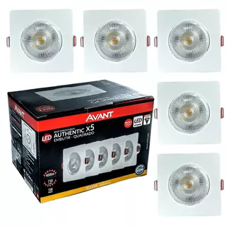 Kit 5 Spots De Led Embutir 5w Luz Amarela 3000k Direcionável Cor Branco