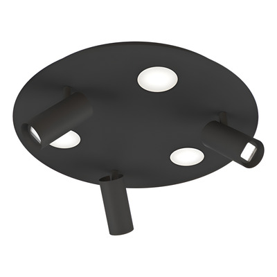 Plafon 6 Luces Led Nacho+eye Negro Base Redonda 20375 Rd Negro