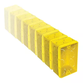 Caixa De Luz Tigre 4x2 Retangular Amarela Com 24 Unidades