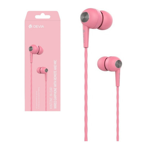 Audífonos Kintone In-ear Cable Devia 3.5mm Micrófono 1 Metro Color Rosa