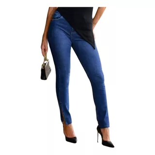 Calça Jeans Feminina Revanche Cigarrete Giane Com Ziper Up