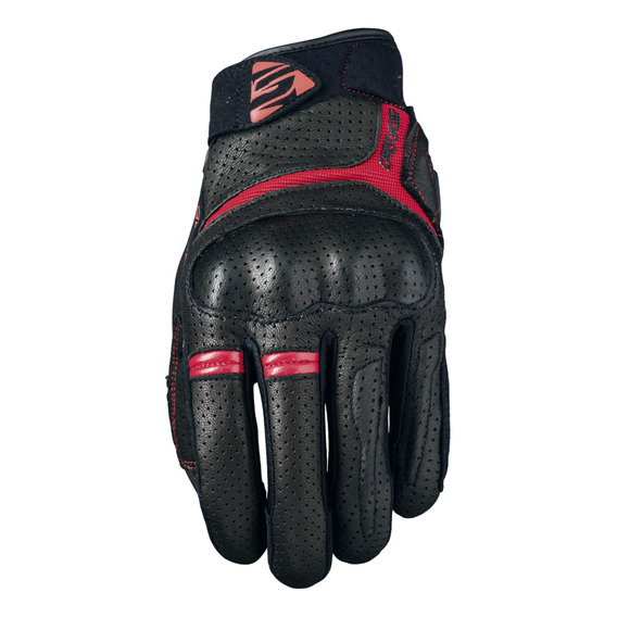 Guantes Moto Rs2 Five Gloves Color Negro/rojo Talle S