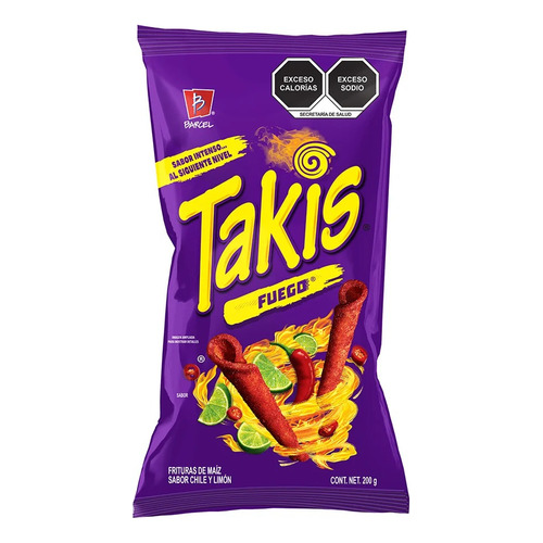 4 Pack Frituras Fuego Takis Barcel 200