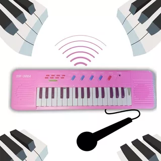 Piano Teclado Brinquedo Infantil Microfone Educativo Musical