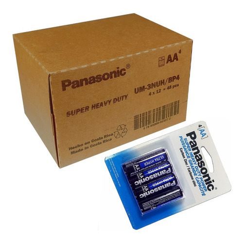 Caja De 48 Pilas Baterías Panasonic Aa 12 Paquetes Original