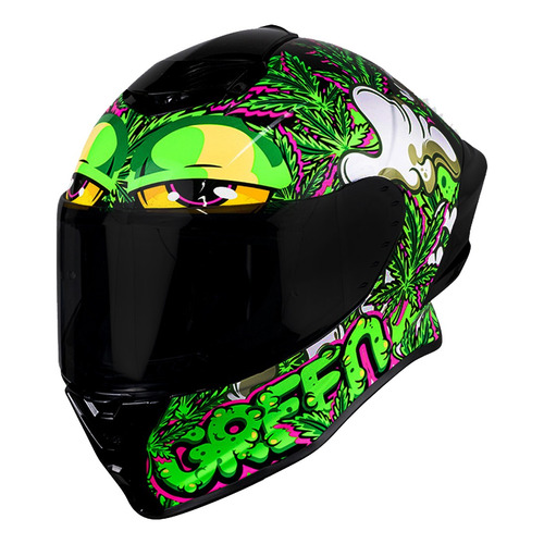 Casco para moto integral Kov Buster  verde talla Large 