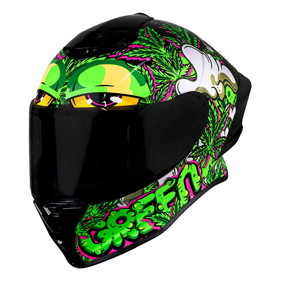 Casco para moto integral Kov Buster  verde talla Xtra large 