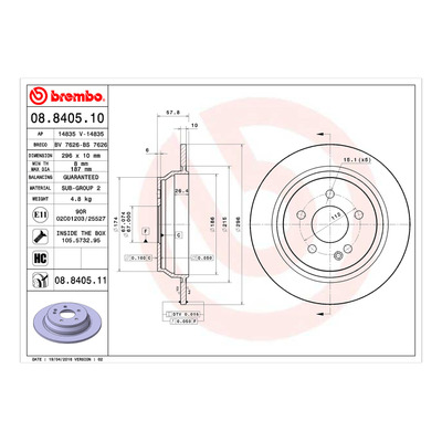 Disco Solido Izq/der Tras Mercedes-benz Vito 09-13 Brembo