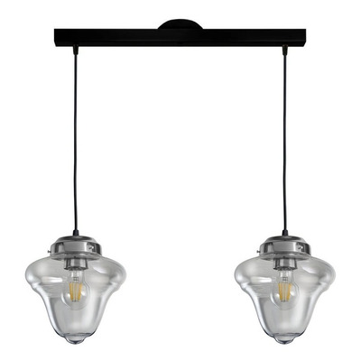 Colgante 2 Luces Rosario Cromo Vintage Deco Moderno Apto Led