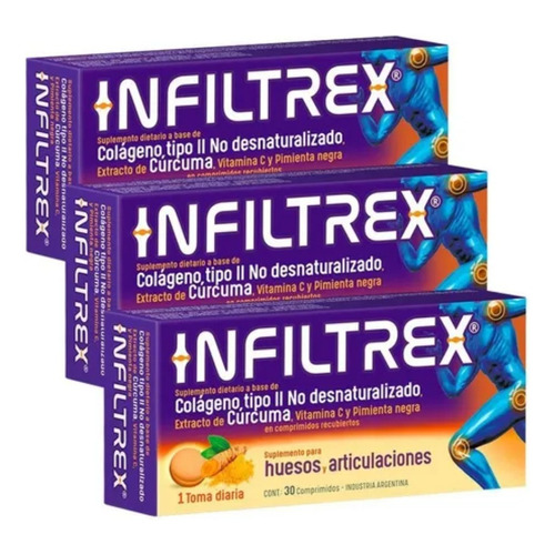 Suplemento en comprimidos Elea  Infiltrex colágeno en caja 30 un pack x 3 u