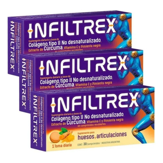 Suplemento en comprimidos Elea  Infiltrex colágeno en caja 30 un pack x 3 u