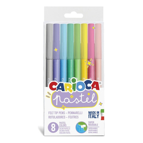 Marcadores Carioca Pastel X 8 Made In Italy