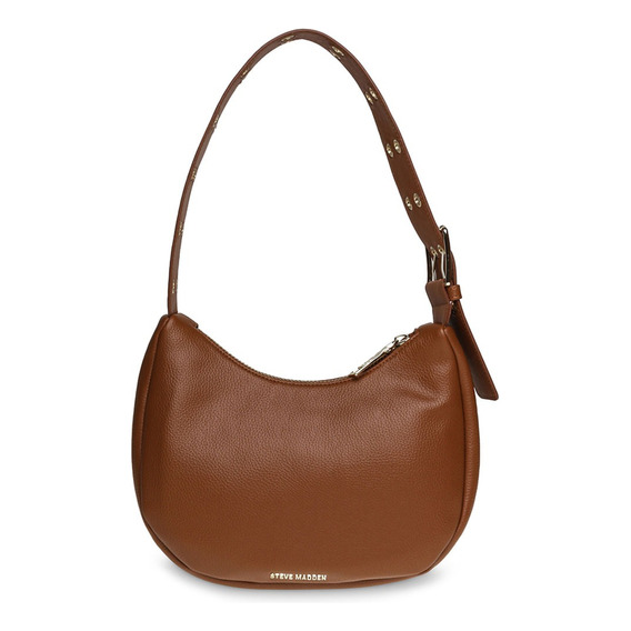 Bolsa Hobo Steve Madden Bsavor Logo Estampado Para Mujer Acabado de los herrajes Niquel Color Marrón Color de la correa de hombro Marrón Diseño de la tela Liso