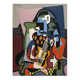 Cuadro Canvas Bastidor Arlequin Musico 80x60 Pablo Picasso