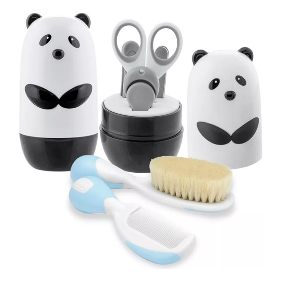 Set Higiene Chicco Panda Peine Cepillo Alicate Varon 