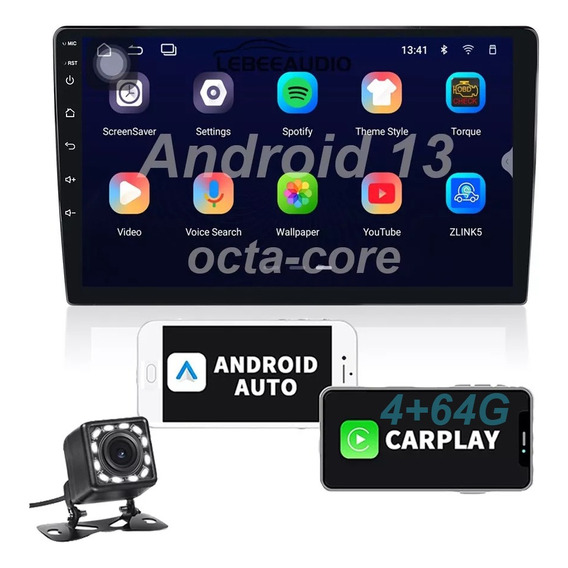 4+64g 9 Pulgadas Coche Estereo Android 13 Gps 2 Din Carplay