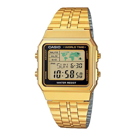 Reloj Para Unisex Casio A_500wga_9 Dorado