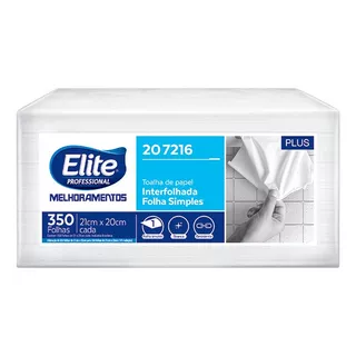 Papel Toalla Interfoliado Hoja Simple Elite Professional Plus 350 Hojas