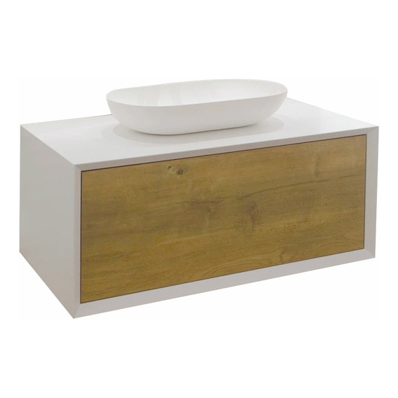 Mueble De Baño Roble Claro Aqualia Mueble: 90x55x40cm Lavam