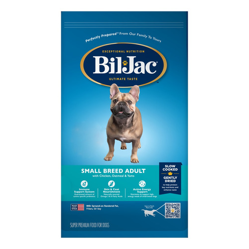Alimento Bil Jac Super Premium Small Breed Adult para perro adulto de raza pequeña sabor pollo y avena y batata en bolsa de 2.72kg