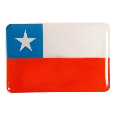 Adesivo Bandeira Chile Resinado 4x6cm Bd15