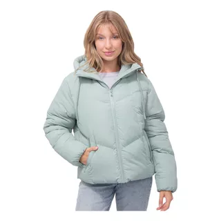 Campera Mujer Importada Puffer V Bolsillos Bien Abrigada