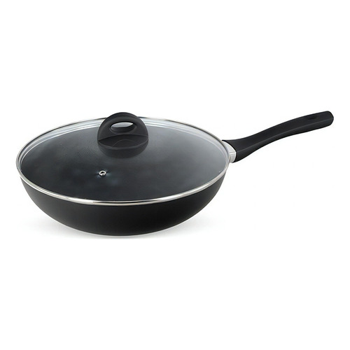 Wok 30 Cm Con Tapa Firenze Taleggio Color Negro