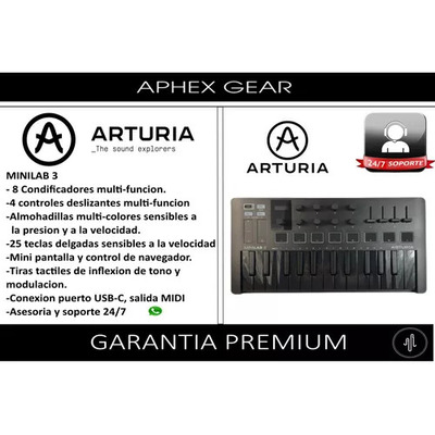 Controlador Midi Usb Arturia Minilab 3 Color Deep Black