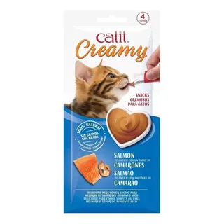 Snack Gato Catit Creamy Sabor Salmón Y Camarones 40gr. Np