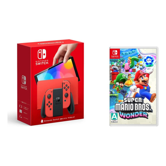 Nintendo Switch Oled64gb Red Edition +juego Mariobros Wonder