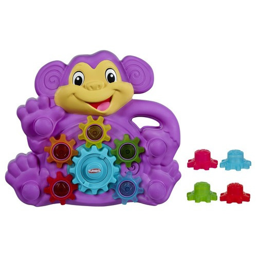 Mono Stack 'n Spin Monkey Gears Juguete 9 Meses Playskool Color Violeta