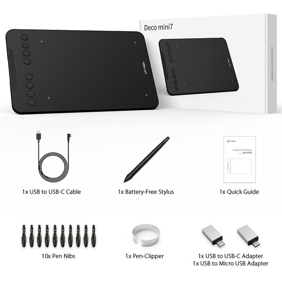 Tableta Grafica Xp-pen Deco Mini7 - Negro. Color Negro