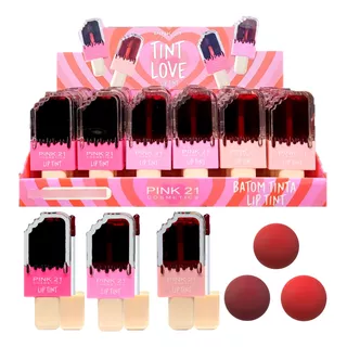 24 Batom Lip Tint Love Cs3691 Pink 21 Atacado