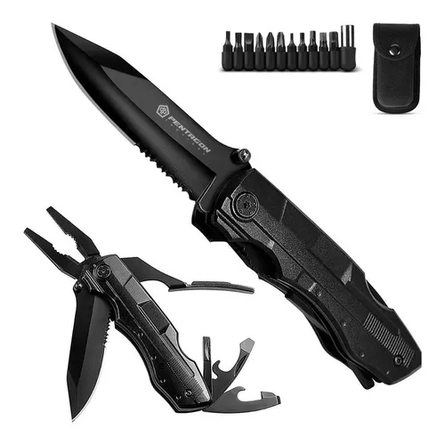 Cuchillo Navaja Tactica Caza Supervivencia Camping - Negro FITNICS