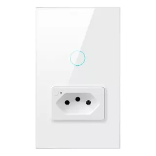 Interruptor Wifi Inteligente 1 Botão Touch + 1 Tomada Alexa 