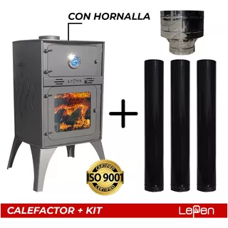 Salamandra Estufa Moquehue 13500 Con Horno Hornalla Y Kit 