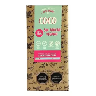 Chocolate Con Coco Sin Azucar Sin Gluten Vegano