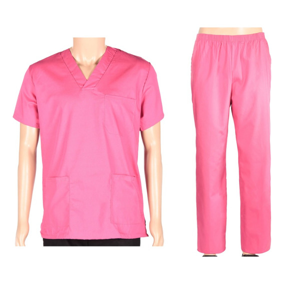 Conjunto Médico Enfermero Casaca Pantalón Rosado