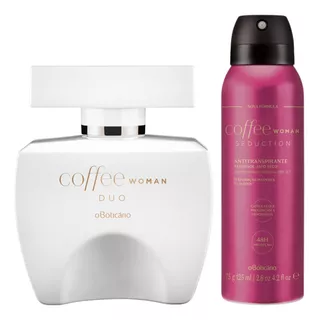 Combo Presente Feminino O Boticário Coffee Woman Duo  + Antitranspirante Coffee Woman Seduction Fragrância Envolvente, Irresistível E Viciante.