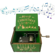  Caja Musical Madera  - Merry Christmas -  Canción Navidad