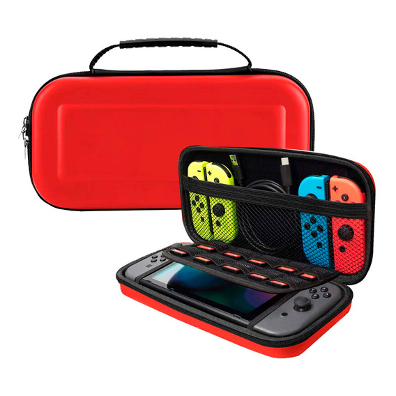 Funda Estuche Compatible Con Nintendo Switch Resistente Color Rojo