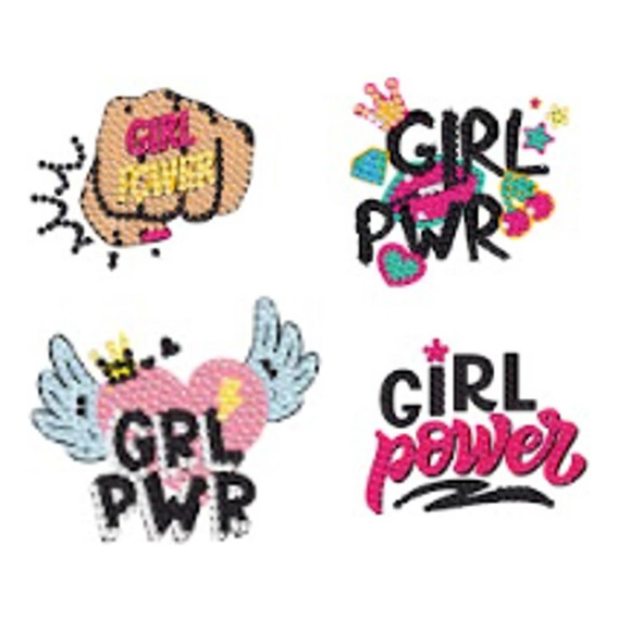 Sticker Pintura O Bordado Con Diamantes - Power Girl (4 Unid