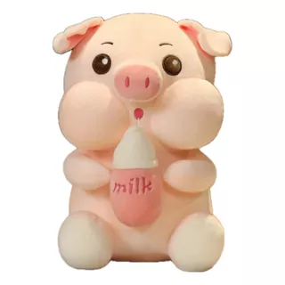 Peluche De Cerdito Con Tetero, Puerquito Kawaii Con Biberón