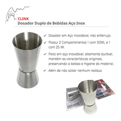 Dosador Bebidas Alcoólicas 25/50ml Profissional Inox Oferta