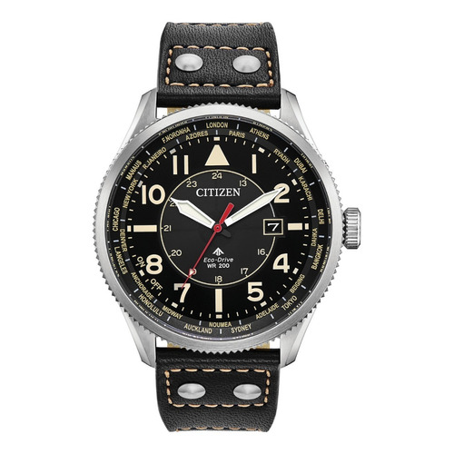 Citizen Promaster Nighthawk Black Dial Bx1010-02e . Dcmstore Correa Negro Bisel Plata Fondo Negro