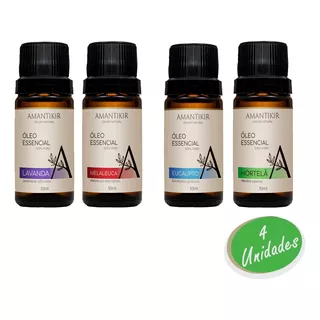 Óleo Essencial Lavanda Melaleuca Eucalipto Hortelã 10ml 4uni